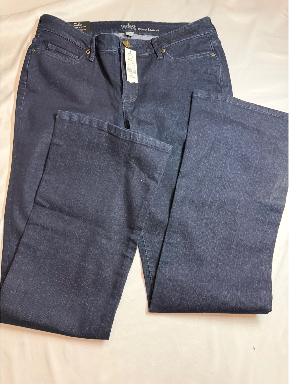 Soho New York & Company Women's Curvy Bootcut Jeans Size 10 Average Dark Blue